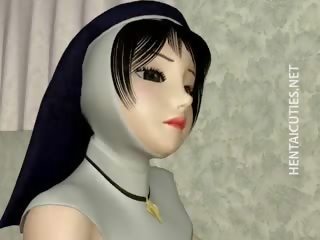 3d аниме монахиня в чорапогащи дилдо путка