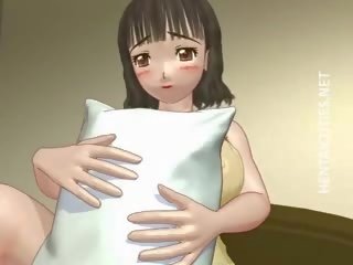 Anime eņģelis toying cunny uz guļamistaba