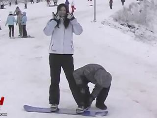 Asian couple crazy snowboarding and sexual adventures mov