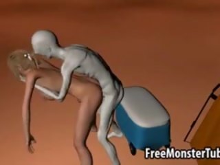 Busty 3D feature Gets Licked And Fucked By An Alien