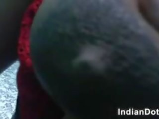 Krásný indický kuřátko milks ji prsa