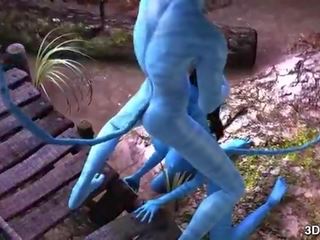 Avatar cutie analny pieprzony przez ogromny niebieski wał