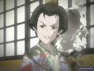 Um imobilizada geisha obteve um molhada gotejamento difícil para cima cona