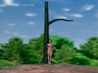 Hentai adult video slave tied to a pole pussy