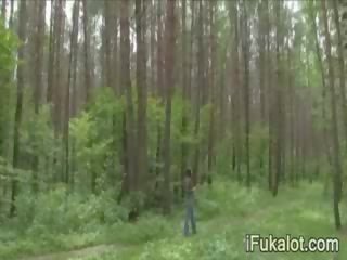 Public sucking prick in the forest