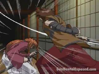 Atlética anime homossexual jogar o porcas ninja e combate com poucos striplings