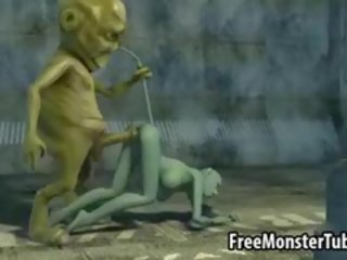 Beguiling 3D Cartoon Cat goddess Gets Fucked By An Alien