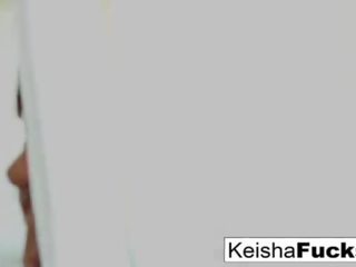 Nagyszerű kiváló keisha szürke teases és baszik