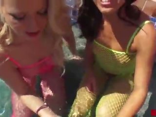 Anikka Albright and Megan Rain Share a prick Poolside 24 MIN